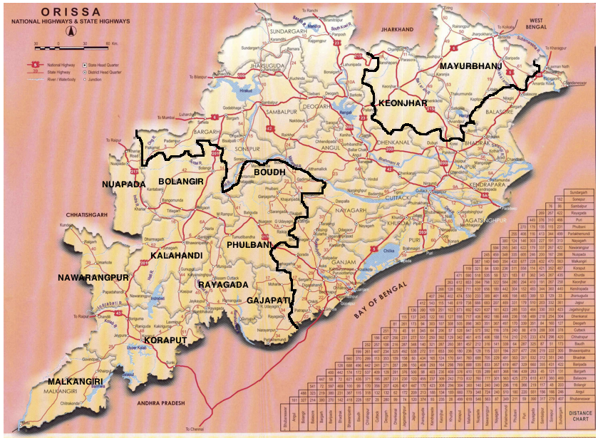 Old 13 Districts Of Odisha Map ______ » Maps