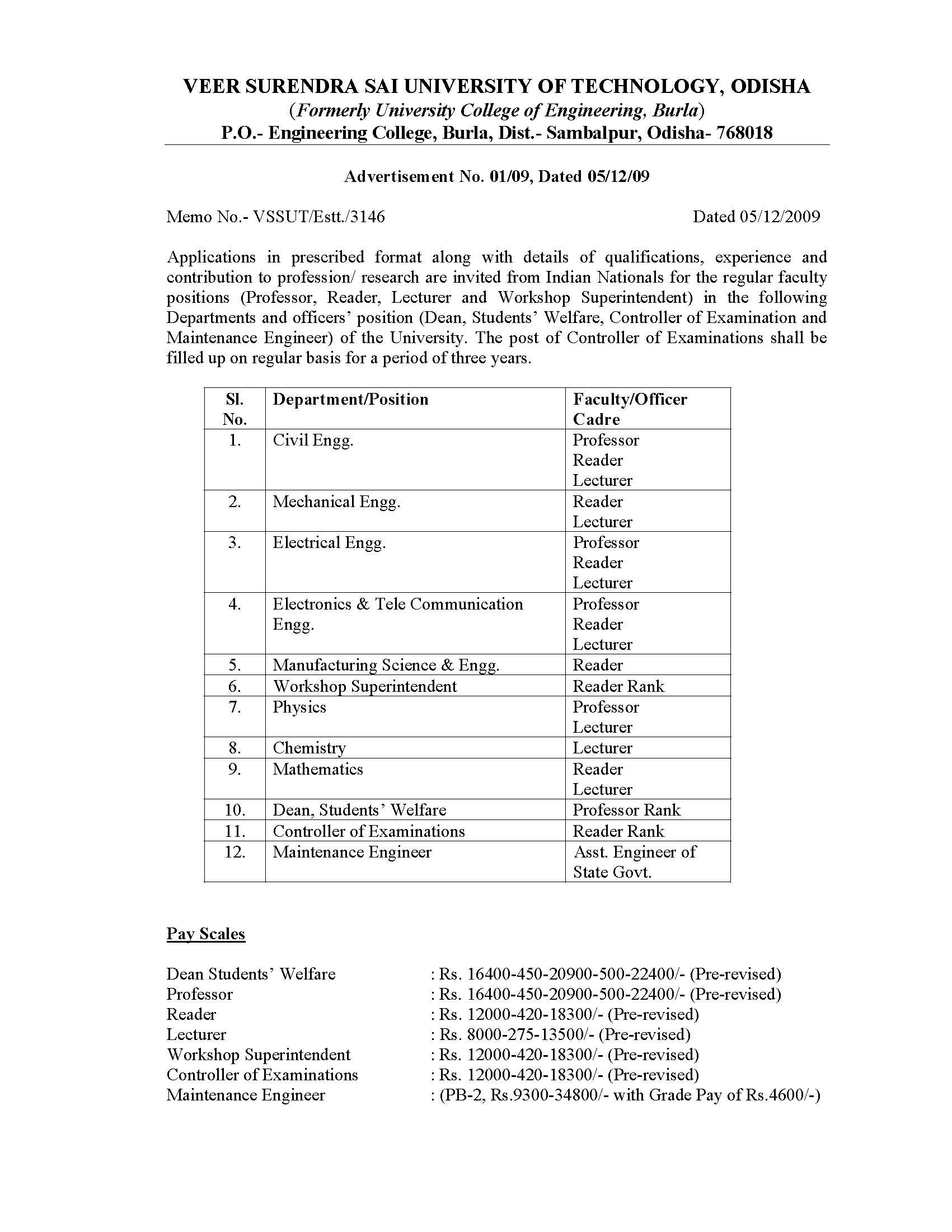 VSSUT Time Table 2021 PDF | UG, PG Exam Schedule